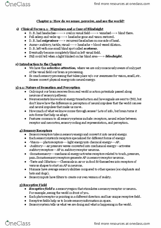 PSYB65H3 Chapter Notes - Chapter 9: Receptive Field, Optic Disc, Optical Fiber thumbnail