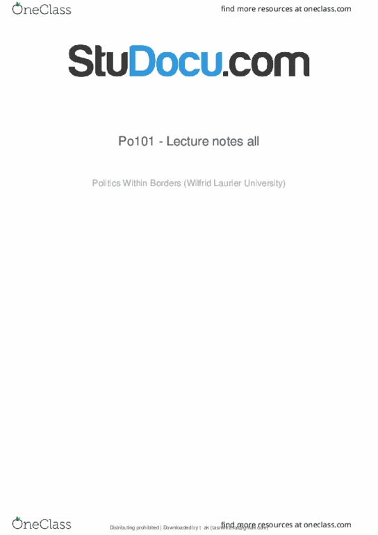 PO101 Lecture Notes - Lecture 1: Nus No Platform Policy, Environmental Organization, Welsh Nationalism thumbnail