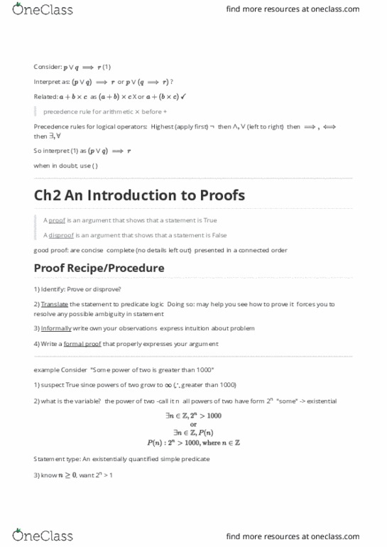 CSC165H1 Lecture Notes - Lecture 5: Fundamental Structure thumbnail