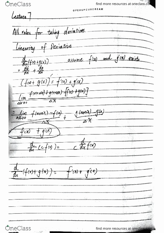 MATH 3A Lecture 7: Math 3A Lecture 7 cover image