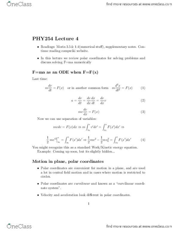 PHY354H1 Lecture Notes - Glassbridge Enterprises, Sinj, Taylor Series thumbnail
