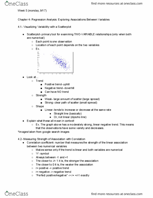 MATH 10041 Lecture Notes - Lecture 7: Scatter Plot thumbnail