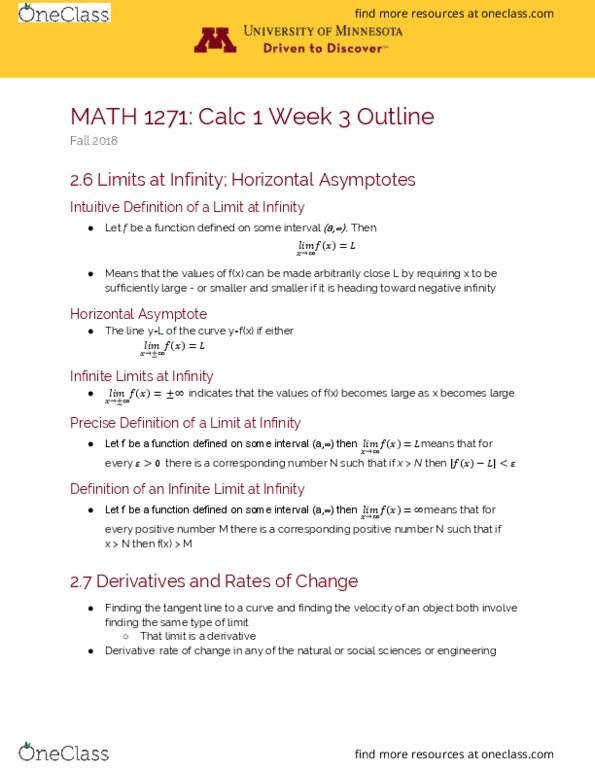 MATH 1271 Chapter Notes - Chapter 2.6-2.8: Third Derivative, Farad thumbnail