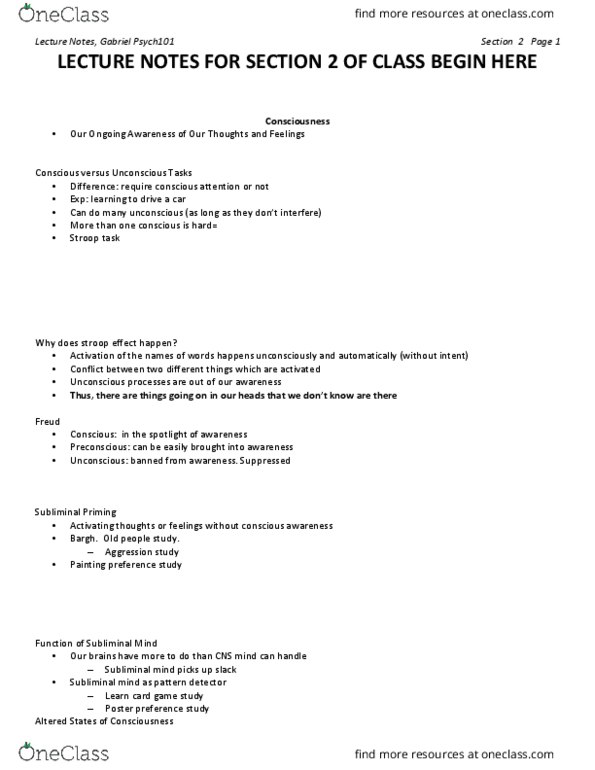 PSY 101 Lecture Notes - Lecture 2: Barbiturate, Neuron, Psilocybin thumbnail