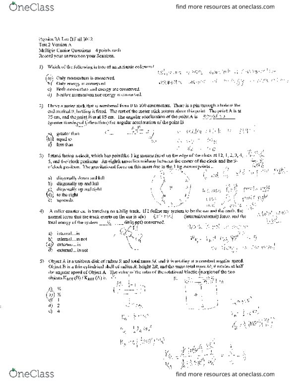 Physics 3a Midterm Physics 3a Midterm 2 2012 Version A Oneclass