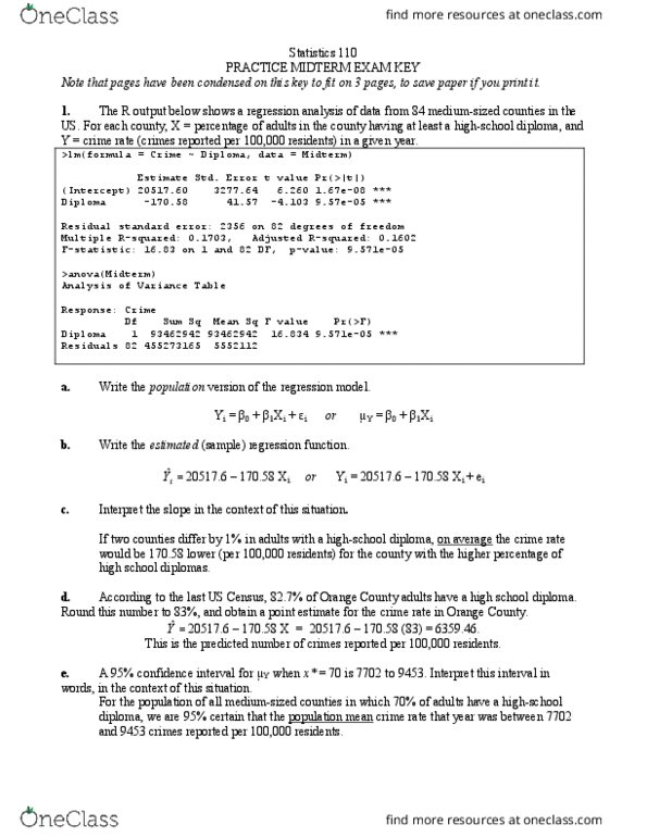 Business statistics midterm exam image
