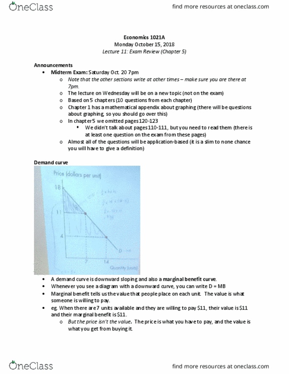 Economics 1021A/B Lecture Notes - Lecture 11: Economic Surplus, Economic Equilibrium, Competitive Equilibrium cover image