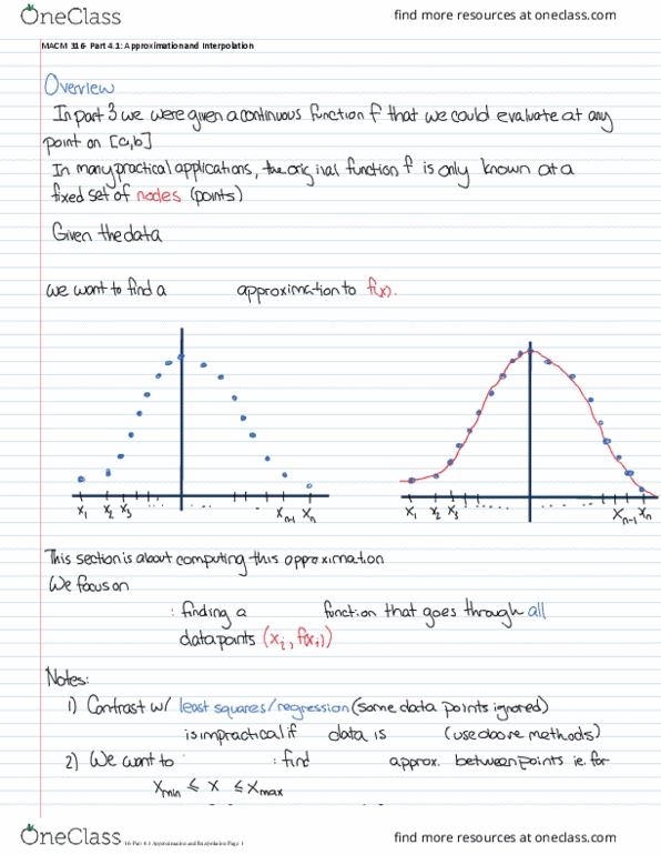 MACM 316 Lecture 8: MACM 316- Part 4.1 Approximation and Interpolation thumbnail