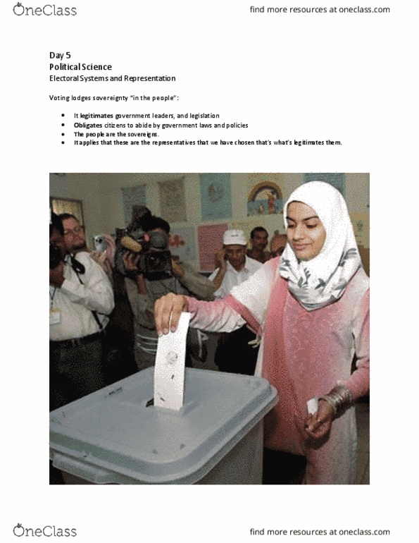 POL101Y1 Lecture Notes - Lecture 5: Direct Democracy, Tactical Voting, Proportional Representation thumbnail