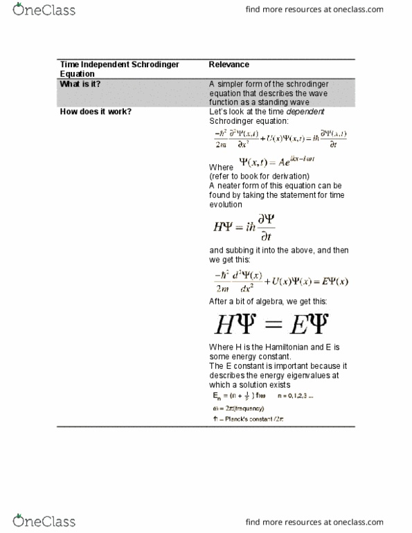 JCP321H5 Lecture 5: time independent schrodinger equation thumbnail