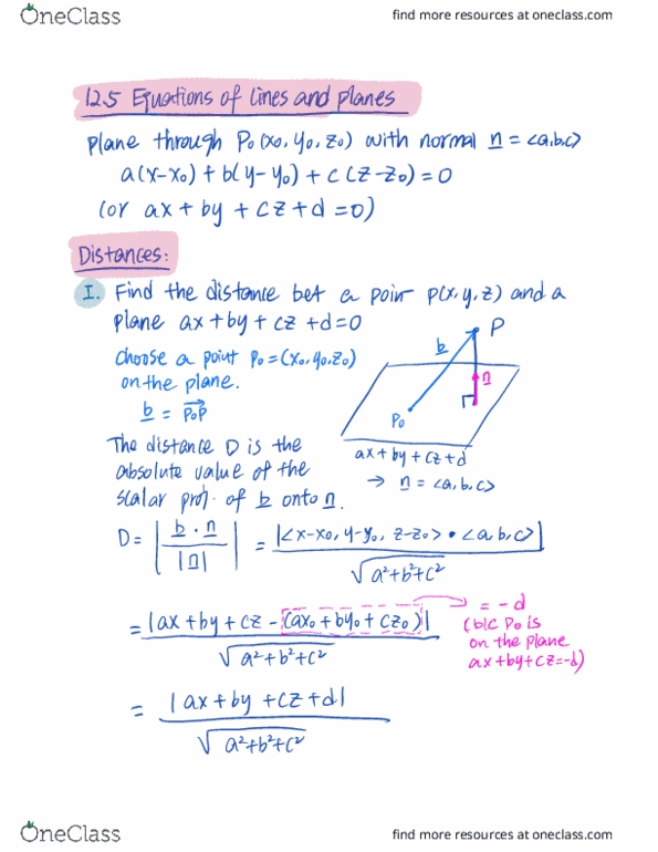 MAT235Y1 Lecture Notes - Lecture 12: Skew Lines cover image