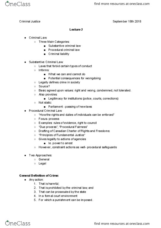 CRMN 1000U Lecture Notes - Lecture 2: Sleepwalking, Provincial Superior, Mens Rea thumbnail