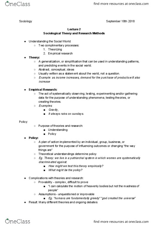 SOCI 1000U Lecture Notes - Lecture 2: Mental Disorder, The Symbolic, Labour Power thumbnail