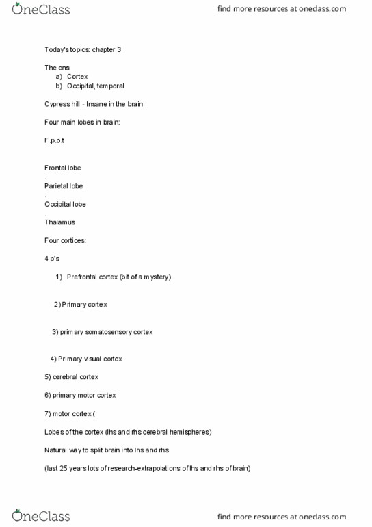 PSYC 1010 Lecture Notes - Lecture 7: Cognitive Reserve, Sympathetic Nervous System, Mesolimbic Pathway thumbnail