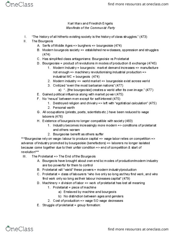 SOCIOL 1 Chapter Notes - Chapter Entire Selection from SOCIOL 1 Reader : Free Education, Friedrich Engels, Wage Labour thumbnail