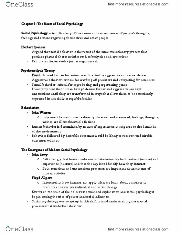 PSYC 2120 Chapter Notes - Chapter 1: Fritz Heider, Dependent And Independent Variables, Construct Validity thumbnail