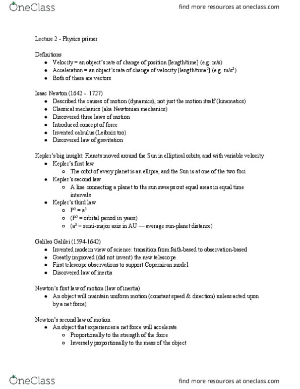 GEOL 1120 Lecture Notes - Lecture 2: International System Of Units, Scale Of Temperature, Torr thumbnail