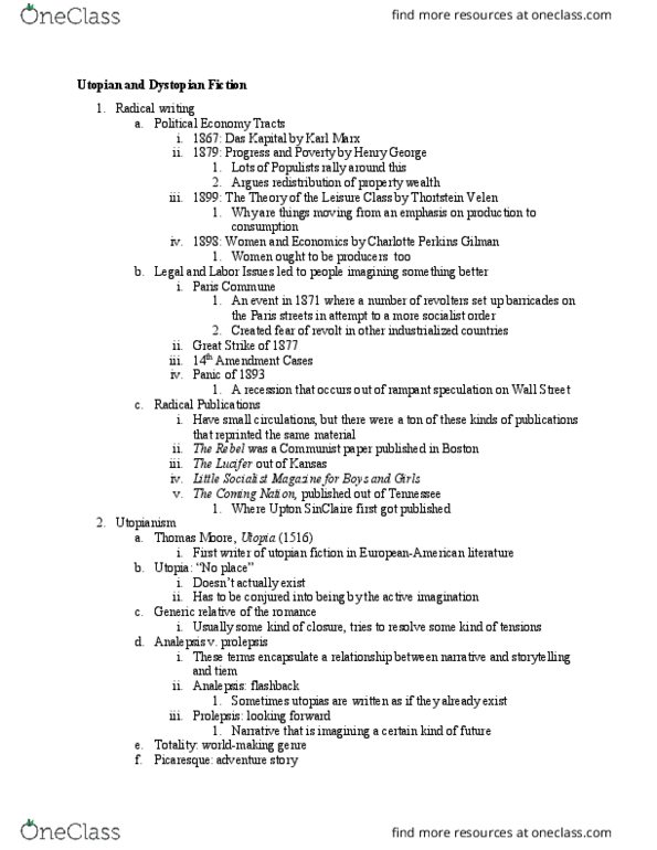 ENG 483 Lecture Notes - Lecture 9: Fredric Jameson, Ernest Bloch, Charlotte Perkins Gilman thumbnail