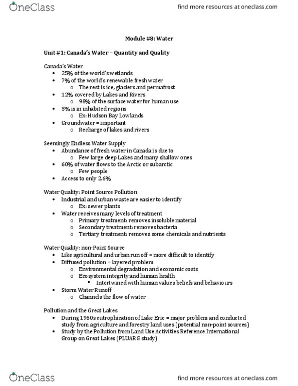 ENVIRSC 2EI3 Lecture 8: Module-8 Enviro 2EI3 thumbnail