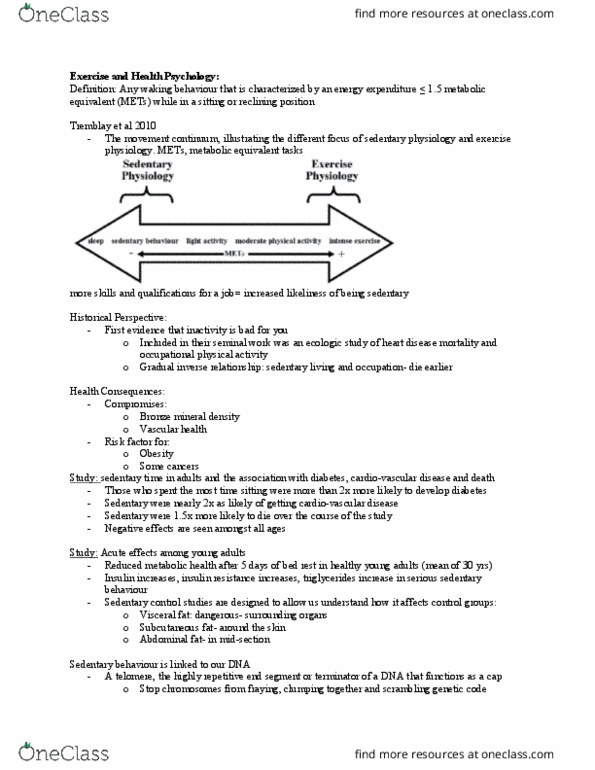 Kinesiology 1070A/B Lecture Notes - Lecture 19: Thermogenesis, Metabolic Equivalent, Adipose Tissue thumbnail