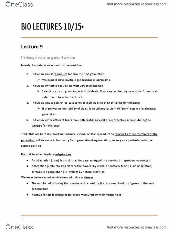 BIS 2B Lecture 9: BIS 2B BIO LECTURE 9 cover image