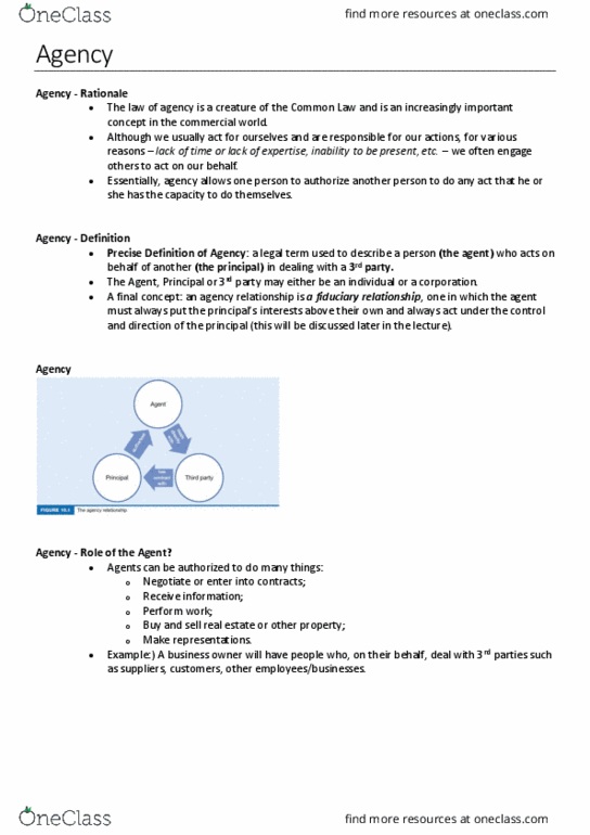 LAWS1100 Lecture Notes - Lecture 8: Company Secretary, Secret Profit, Apparent Authority thumbnail