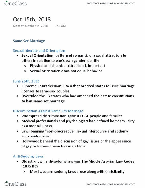 SOC 120 Lecture Notes - Lecture 1: Social Security, Assyrian Law, Sexual Orientation thumbnail