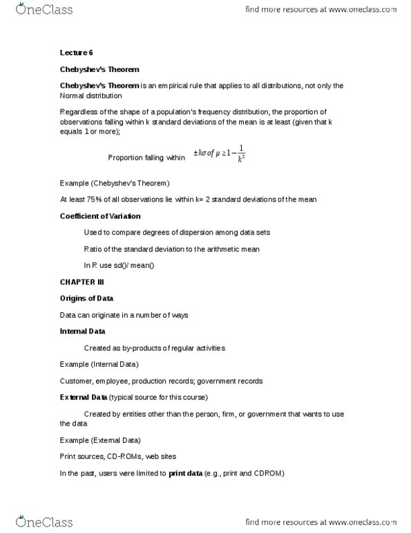 ECON 2B03 Lecture Notes - Lecture 6: Royal Institute Of Technology, Normal Distribution, Standard Deviation thumbnail