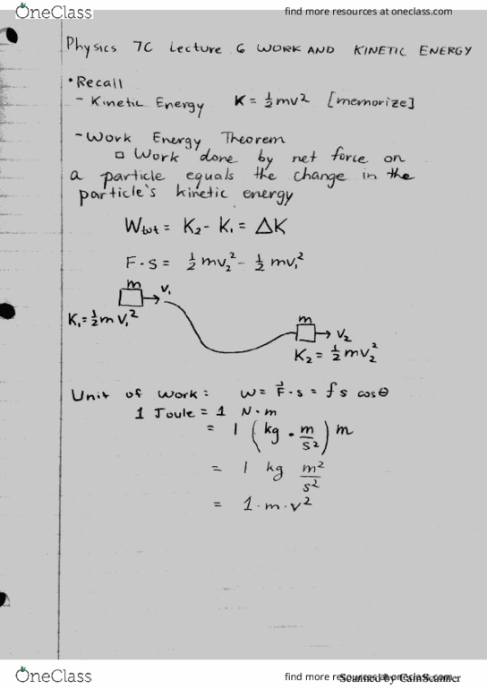 PHYSICS 7C Lecture 6: Physics 7C Xin Lecture 6 Work, Kinetic Energy Part 2 cover image