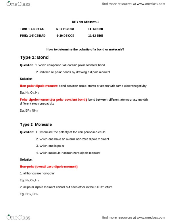 CHEM 001A Lecture Notes - Electronegativity, Chemical Polarity thumbnail