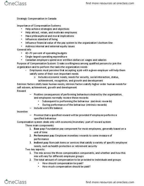 SMO416 Chapter Notes - Chapter 1: Operating Expense, Occupational Safety And Health, Reward System thumbnail