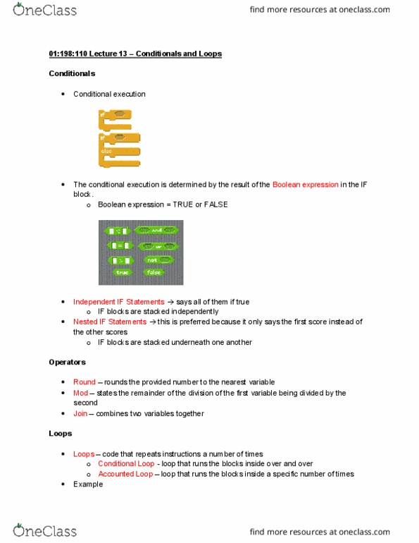 01:198:110 Lecture Notes - Lecture 13: Boolean Expression cover image