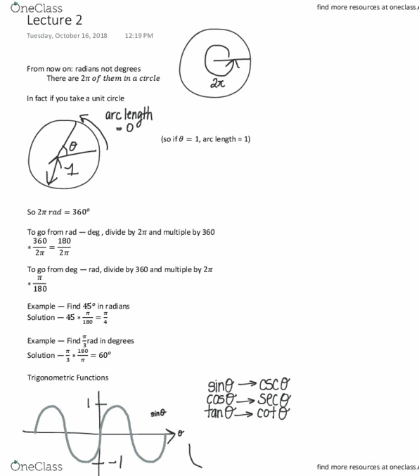 MATH 1ZA3 Lecture Notes - Lecture 2: Even And Odd Functions cover image