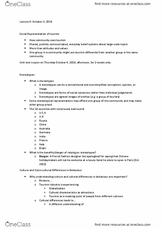 TOUR 2P31 Lecture Notes - Lecture 4: Unit Testing, Academic Integrity, Consumer Behaviour thumbnail