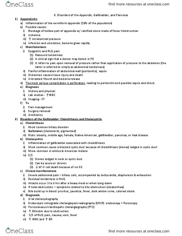 NURSE-UN 1435 Lecture Notes - Lecture 10: Percutaneous Transhepatic Cholangiography, Endoscopic Retrograde Cholangiopancreatography, Biliary Colic thumbnail