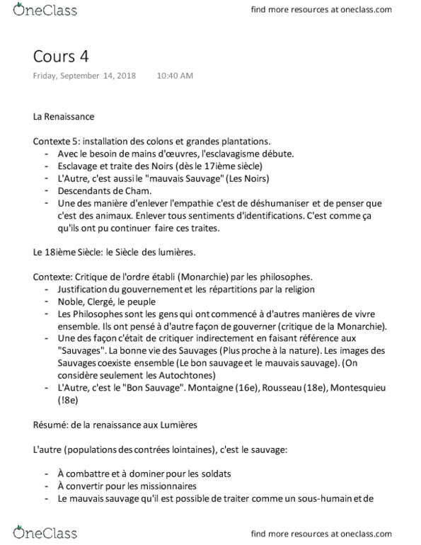 ANT 1501 Lecture Notes - Lecture 4: Girdle, Adelbert Von Chamisso, Michel De Montaigne thumbnail