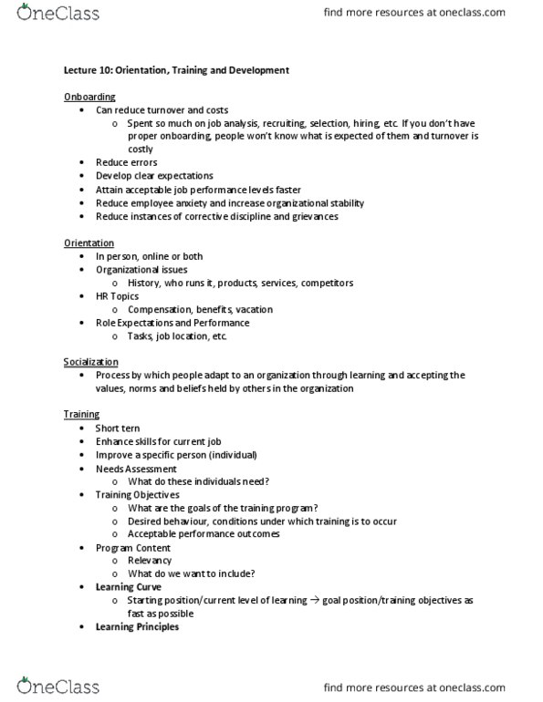 BU354 Lecture Notes - Lecture 10: Job Performance, Job Analysis thumbnail