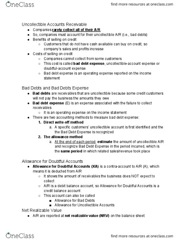 AFM101 Lecture Notes - Lecture 12: Operating Expense, Income Statement, Cash Flow cover image
