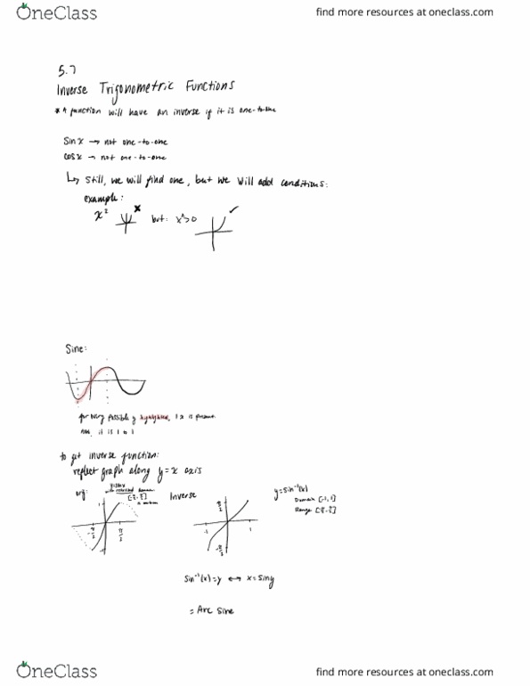 MATH 1150 Lecture Notes - Lecture 25: Trigonometric Functions cover image