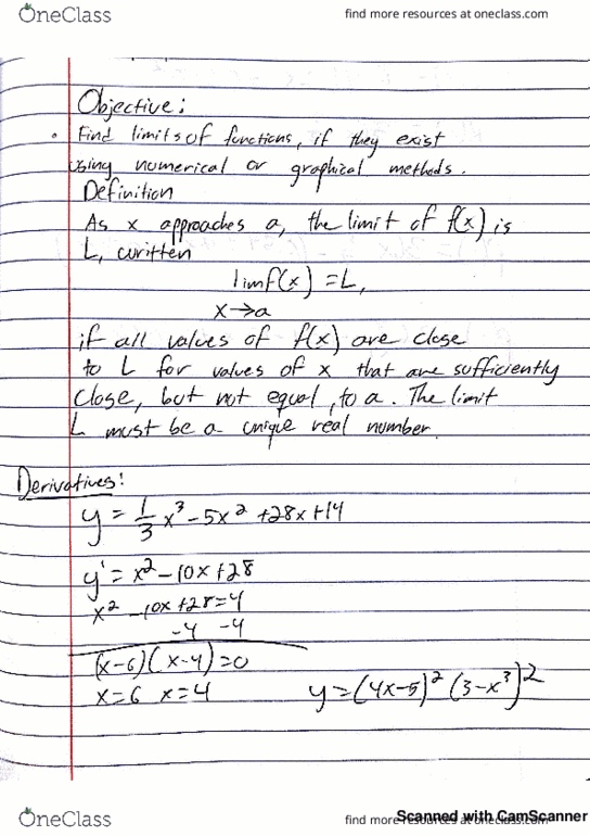 MAC 2233 Lecture 3: Limits and Derivatives thumbnail