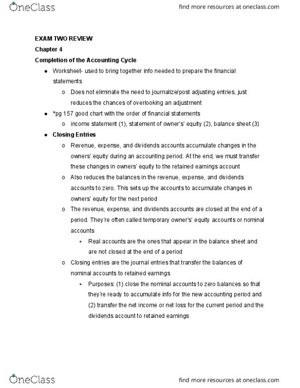 ACCT 2001 Lecture Notes - Lecture 15: Retained Earnings, Financial Statement, Income Statement thumbnail
