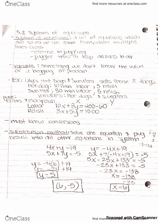 MATH-M 118 Lecture 26: 5.2 Formulation and Solution of Systems of Linear Equations in Two Variables cover image