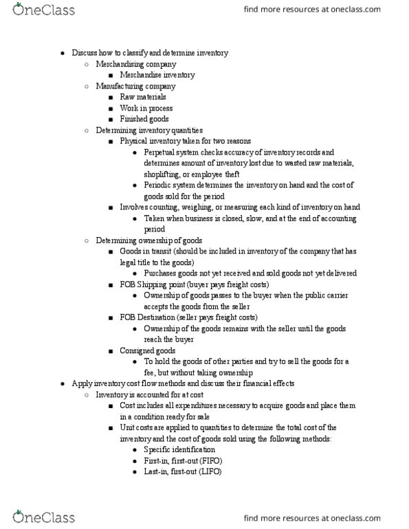 ACCT207 Lecture Notes - Lecture 6: Shoplifting, Current Asset, Financial Statement thumbnail