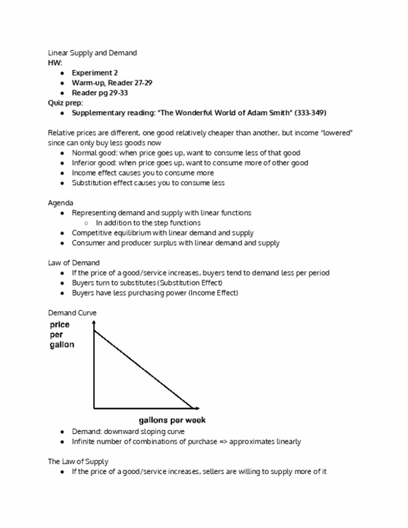 ECON 1 Lecture 9: Linear Supply and Demand, Consumer & Producer Surplus thumbnail