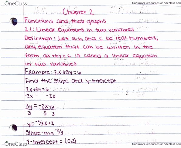 MATH 1113 Lecture 8: 2.1 Linear equations in two variables thumbnail