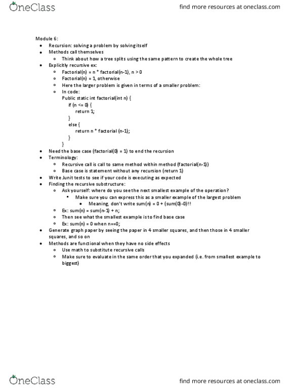 E81 CSE 131 Lecture Notes - Lecture 6: Junit, Graph Paper thumbnail