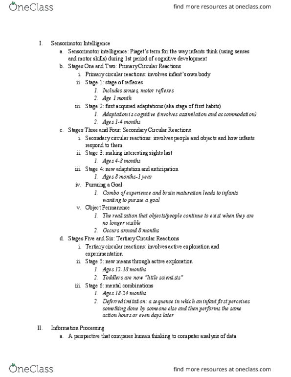 HDE 100A Chapter Notes - Chapter 6: 18 Months, Charlotte Selver, Behaviorism thumbnail