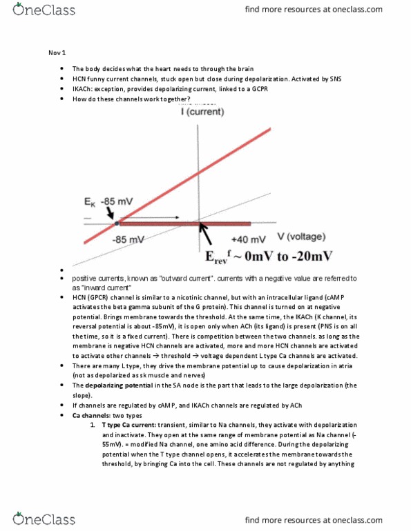 BIOL 3060 Lecture Notes - Lecture 12: Pacemaker Current, Threshold Voltage, Reversal Potential thumbnail