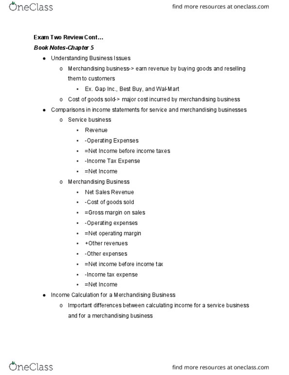 ACCT 2001 Lecture Notes - Lecture 16: Gap Inc., Operating Margin, Net Income thumbnail