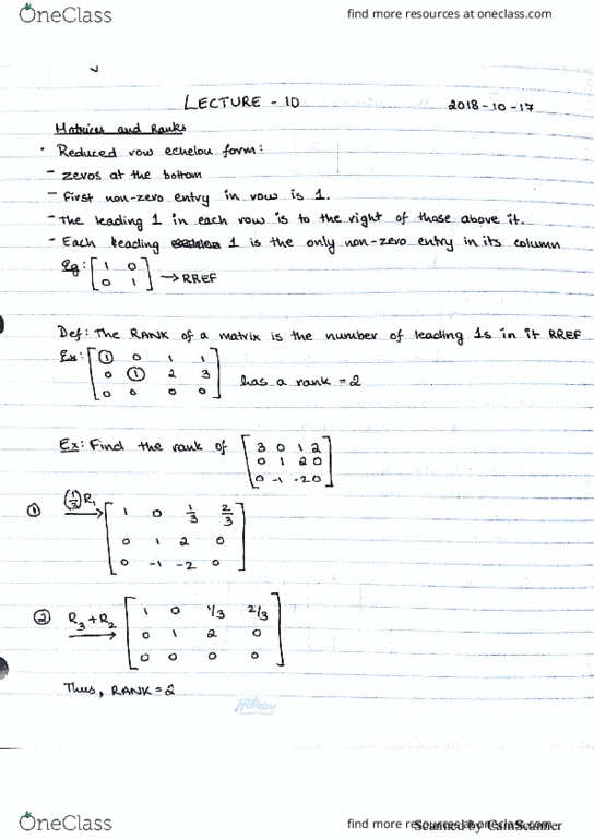 MAT133Y5 Lecture 12: MAT133Y5 Lecture 12 - Continuation of Matrices cover image